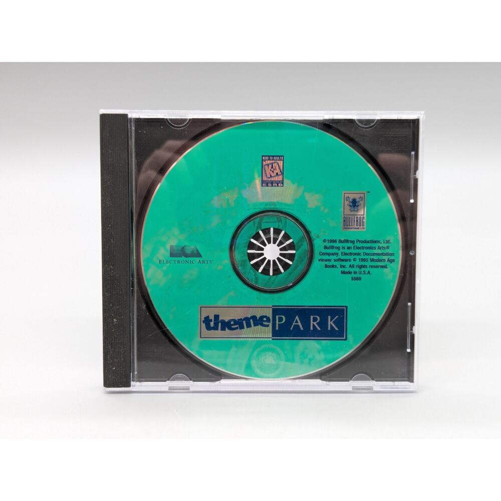 Theme Park PC Video Game 1999 EA Electronic Arts Bullfrog Win 95 98 Simulation